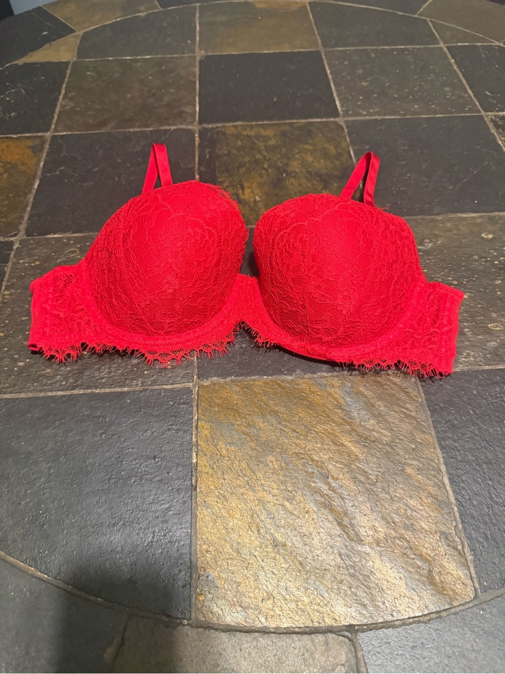 Victoria's Secret Bright Red Lace Push-Up Bra